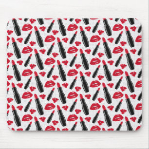 Tapis De Souris Lipstick Et Lips Polka Dot Motif