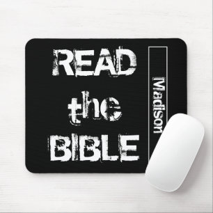 Tapis De Souris Lire la Bible Noir et Blanc