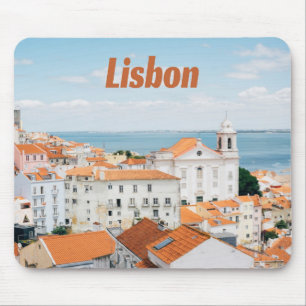 Tapis De Souris Lisbonne Portugal Plages de l'Atlantique Toits rou