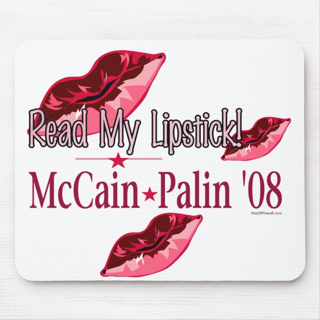Tapis De Souris Lisez mon rouge à lèvres McCain/Palin Mousepad (Devant)