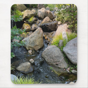 Tapis De Souris Lit de pierre   cascade   verdure forestière