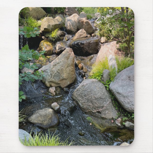 Tapis De Souris Lit de pierre | cascade | verdure forestière (Devant)
