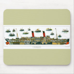 Tapis De Souris Lithographe vintage British Ocean Liner RMS Caroni
