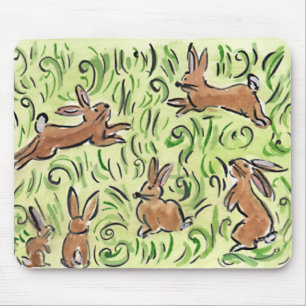 Tapis De Souris Litte Brown  Bunnies Hopping