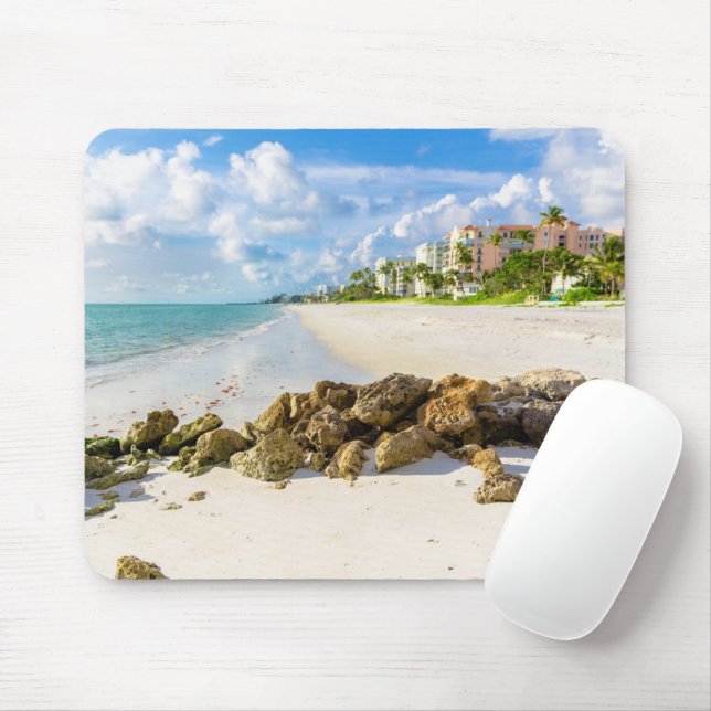 Tapis De Souris Littoral | Naples Pier, sud-ouest de la Floride (Avec souris)