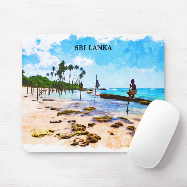 Tapis De Souris Littoral tropical du Sri Lanka (Avec souris)