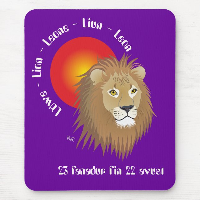 Tapis De Souris Liun 23 fanadur fin 22 avust Mauspad (Devant)