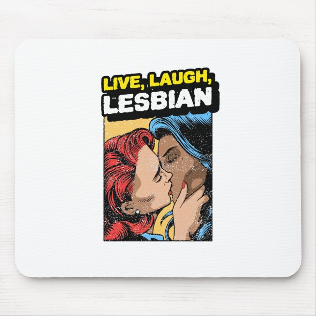 Tapis De Souris Live Laugh Lesbian (Devant)