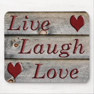 Tapis De Souris Live Laugh Love sur le côté d'une grange