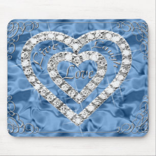 Tapis De Souris Live Lauver Love Diamond Heart Blue Souse Pad