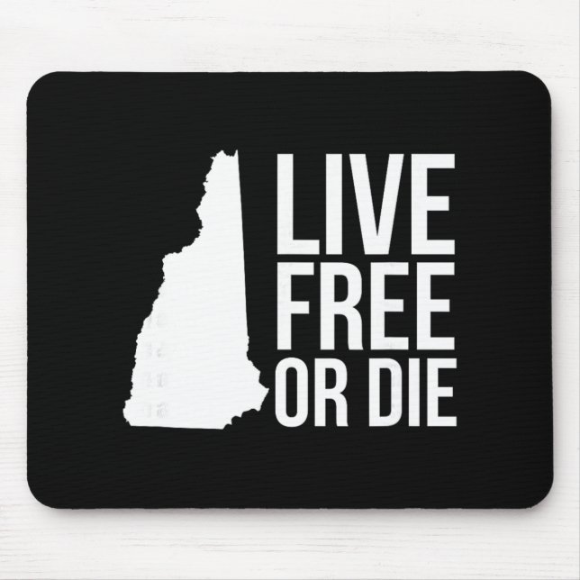 Tapis De Souris Live Or Die Nh Motto New Hampshire Map  (Devant)