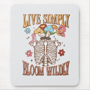Tapis De Souris Live Simply, Bloom Wiltly - Skeleton & Champignons
