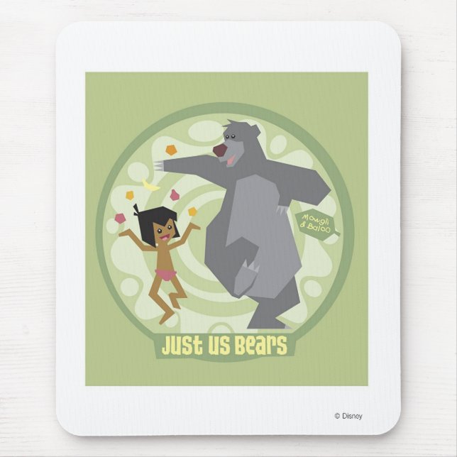 Tapis De Souris Livre de la Jungle Mowgli & Baloo "Just Us Bears"  (Devant)