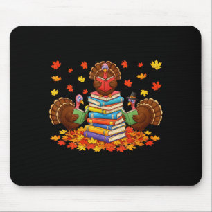 Tapis De Souris Livre de lecture drôle de dindon automne Action de