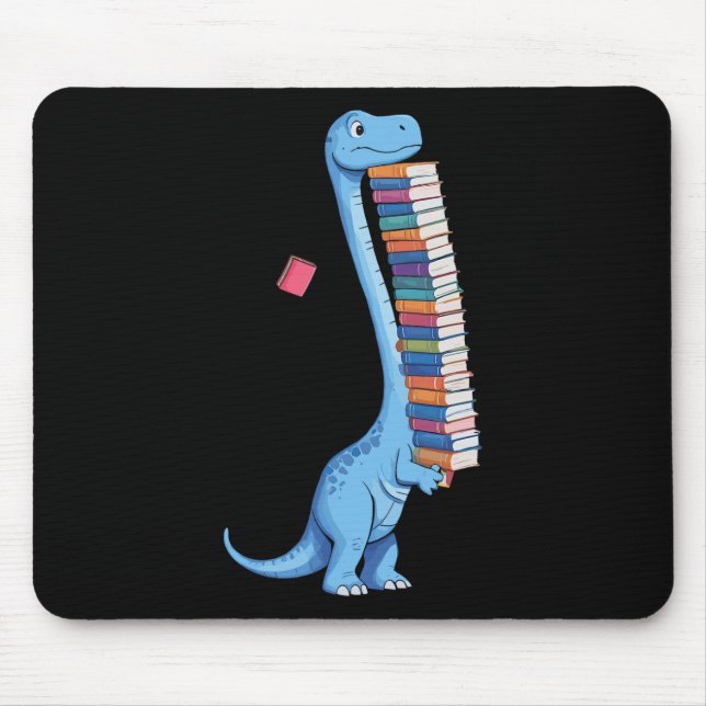 Tapis De Souris Livre Portant Dinosaure Lecture Dino (Devant)