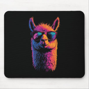 Tapis De Souris Llama Drôle Avec Sungles Coloré Pas De Drame Anima