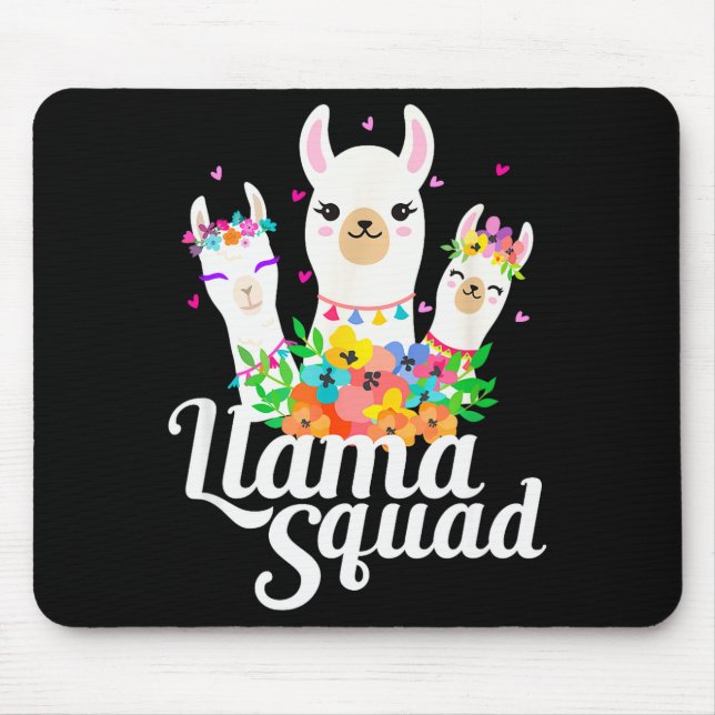 Tapis De Souris Llama Squad Funny Cute Llama Matching  (Devant)