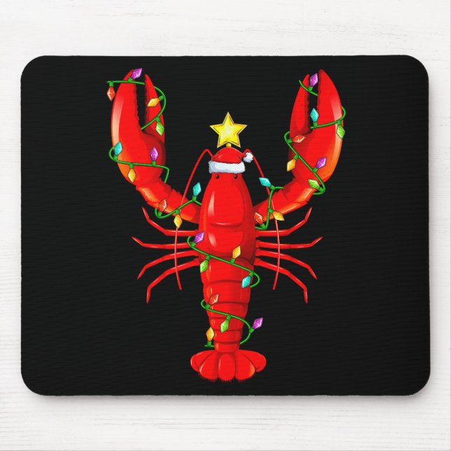 Tapis De Souris Lobster Lighting Xmas Tree Matching Lobster Christ (Devant)