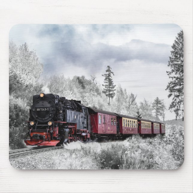 Tapis De Souris Locomotive à vapeur géniale (Devant)