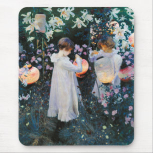 Tapis De Souris L'oeillet, lis, lis, s'est levé - John Singer