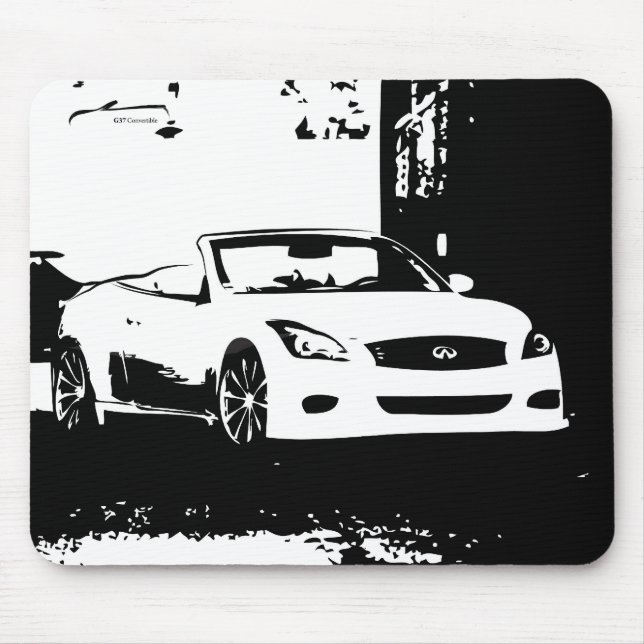 Tapis De Souris Logo blanc convertible de course de la brosse G37 (Devant)