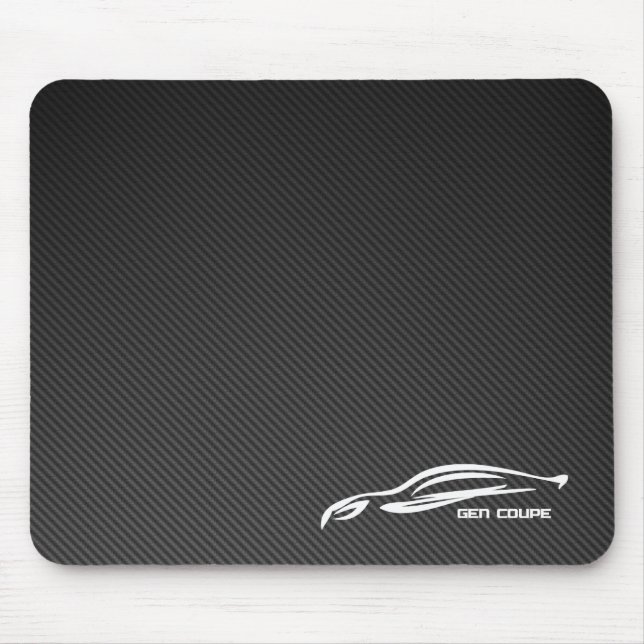 Tapis De Souris Logo blanc de silhouette de coupé de GEN (Devant)
