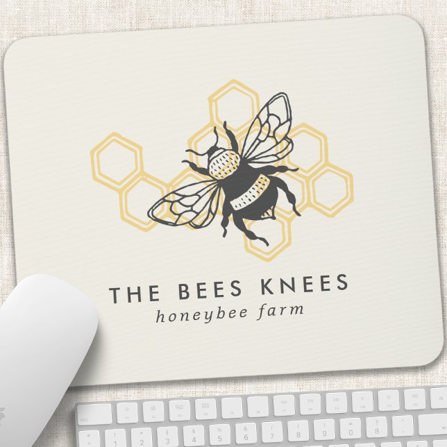 Tapis De Souris Logo d'abeilles vintages (Créateur téléchargé)