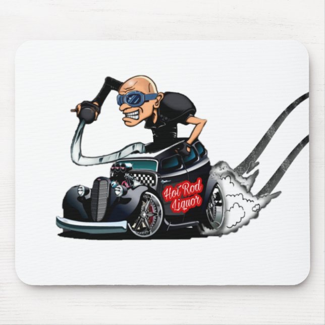 Tapis De Souris Logo de boisson alcoolisée de hot rod (Devant)