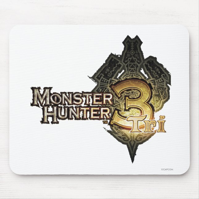 Tapis De Souris Logo de chasseur de monstre tri (Devant)
