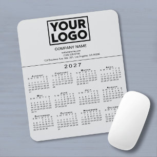 Tapis De Souris Logo de la société de calendrier 2027 Texte Gris