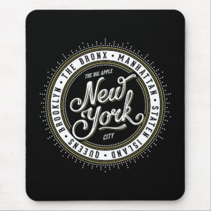 Tapis De Souris Logo de New York en noir et blanc