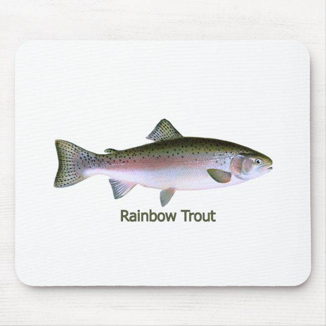 Tapis De Souris Logo de pêche de truite arc-en-ciel (Devant)
