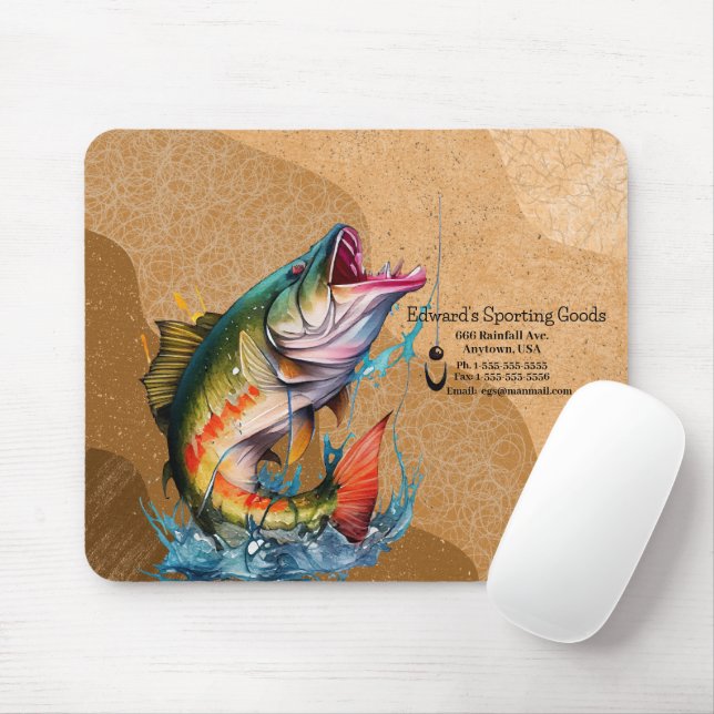 Tapis De Souris Logo de poisson frappant Marchandises sportives (Avec souris)
