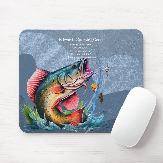 Tapis De Souris Logo de poisson frappant Marchandises sportives (Avec souris)