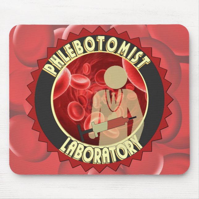 TAPIS DE SOURIS LOGO DE SANG DE PHLEBOTOMIST (Devant)