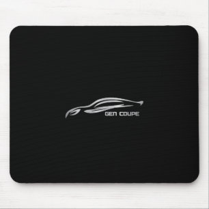 Tapis De Souris Logo de silhouette d'argent de coupé de genèse
