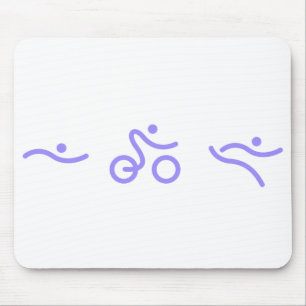 Tapis De Souris Logo de Triathlon clair violet