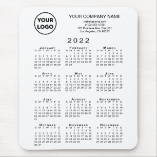 Tapis De Souris Logo d'entreprise 2022 Calendrier et texte en blan
