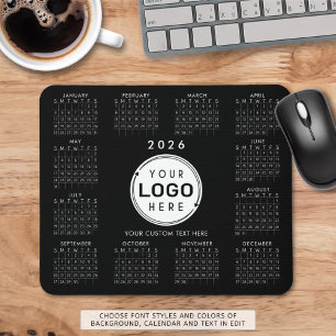 Tapis De Souris Logo d'entreprise 2026 Calendrier Couleurs personn