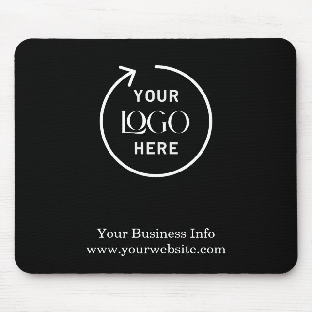 Tapis De Souris Logo d'entreprise Entreprise Marque Noir (Devant)