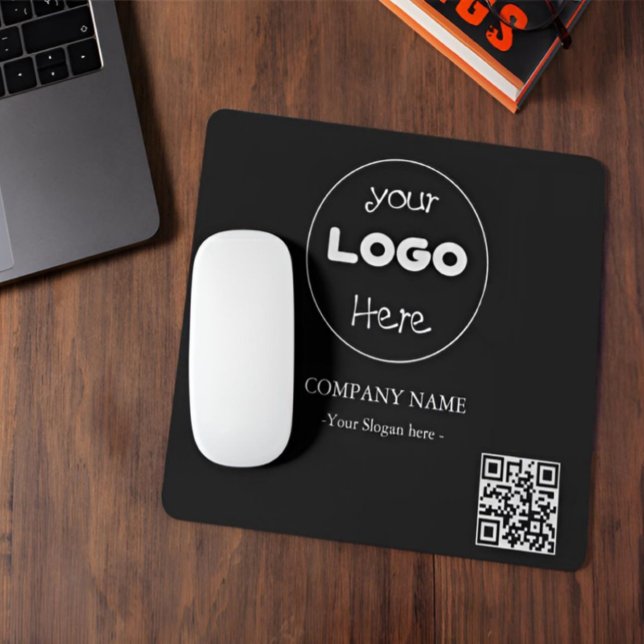 Tapis De Souris Logo d'entreprise personnalisé | Code QR élégant (Custom business Logo With QR Code Mouse Pad
)