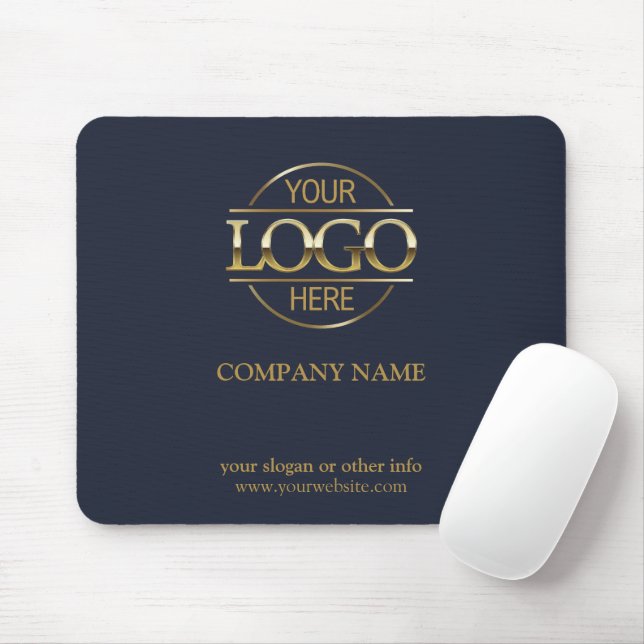 Tapis De Souris Logo d'entreprise promotionnel bleu marine personn (Avec souris)