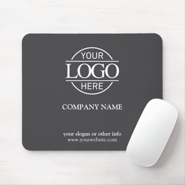 Tapis De Souris Logo d'entreprise promotionnel gris personnalisé (Avec souris)