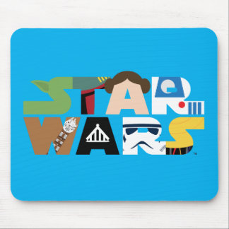 Tapis De Souris Logo des lettres de caractères Star Wars