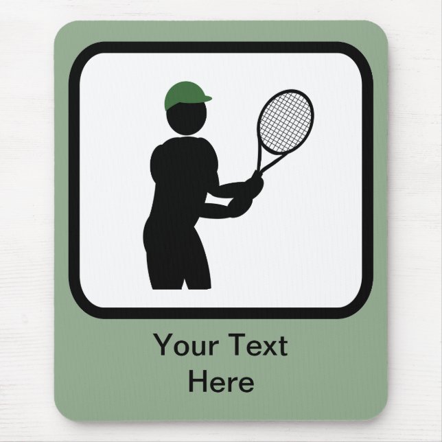 Tapis De Souris Logo du joueur de tennis personnalisable (Devant)