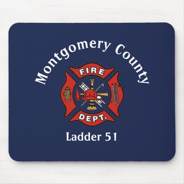 Tapis De Souris Logo du service d'incendie personnalisé (Devant)