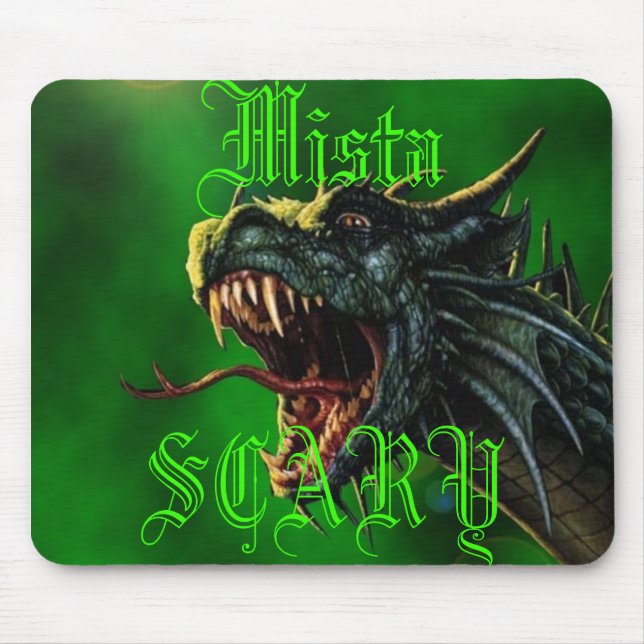 Tapis De Souris Logo EFFRAYANT Mousepad de dragon vert de Mista (Devant)