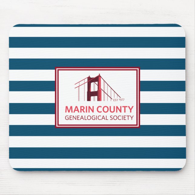 Tapis De Souris Logo généalogique du comté de Marin (Devant)