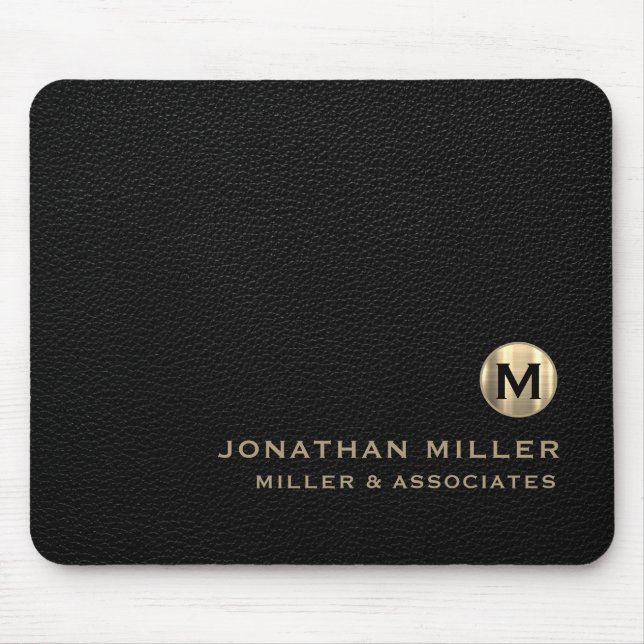 Tapis De Souris Logo initial Black Luxury Gold (Devant)