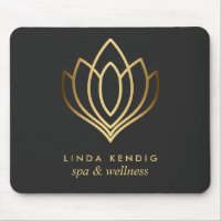 Logo lotus or Gris | Ajoutez votre nom personnalis